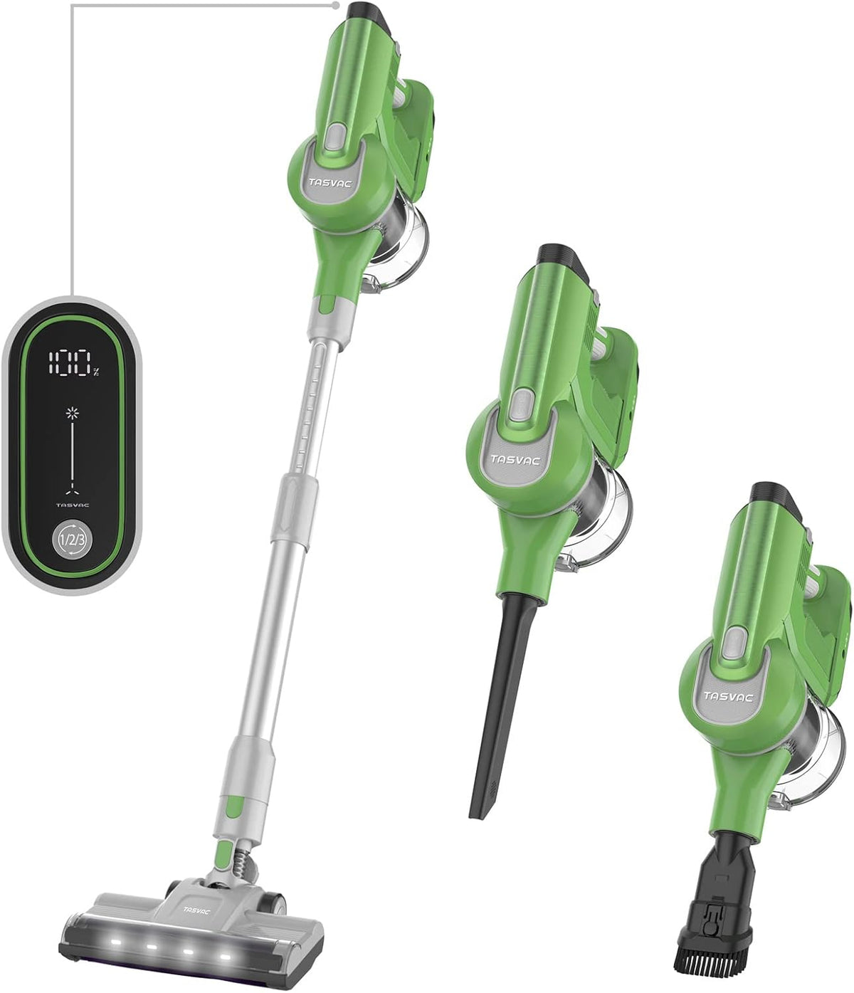 Green 6 in 1 Cordless Stick Vacuum Cleaner with LED Display N53669