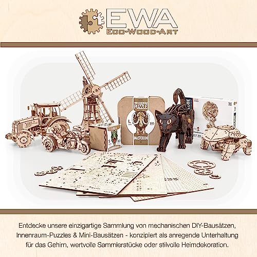 3D Wooden Puzzle Fire Truck Mechanical Model Kit with Wind Up Mechanism, 439 Pieces D8040