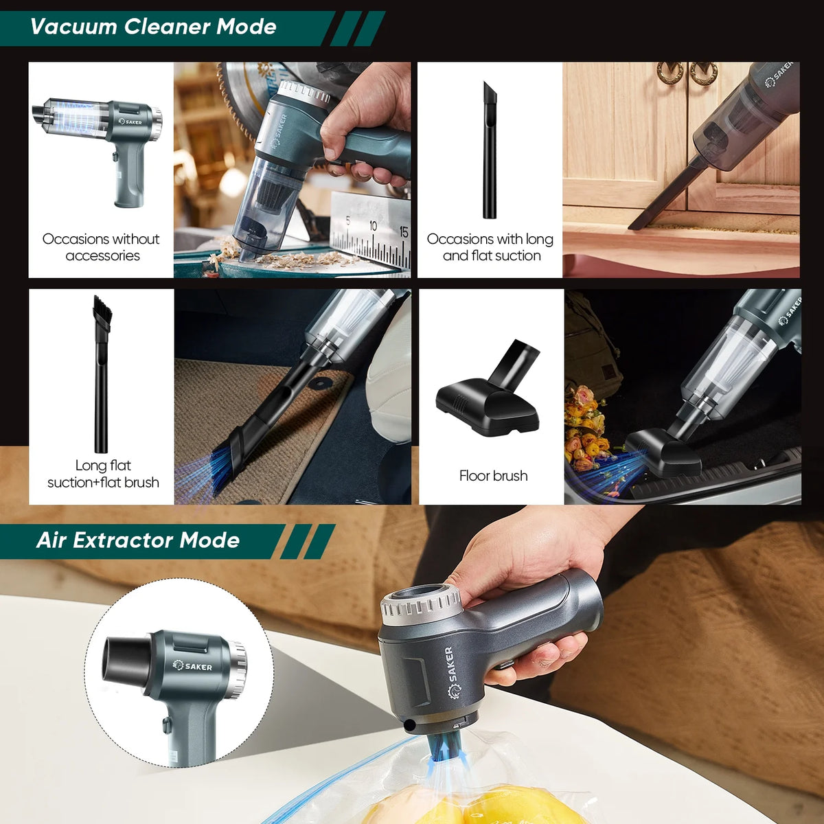 Handheld Vacuum Cleaner, 12000PA 3 in 1 Car Cleaning Kit E97770