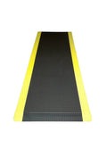 Anti-Fatigue No-Slip Mat Black with Yellow Border - 2 ft. x 28 ft. x 0.62 in. V2184