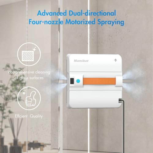Window Cleaning Robot with 4 Spray Nozzles, 3200Pa Suction M4218