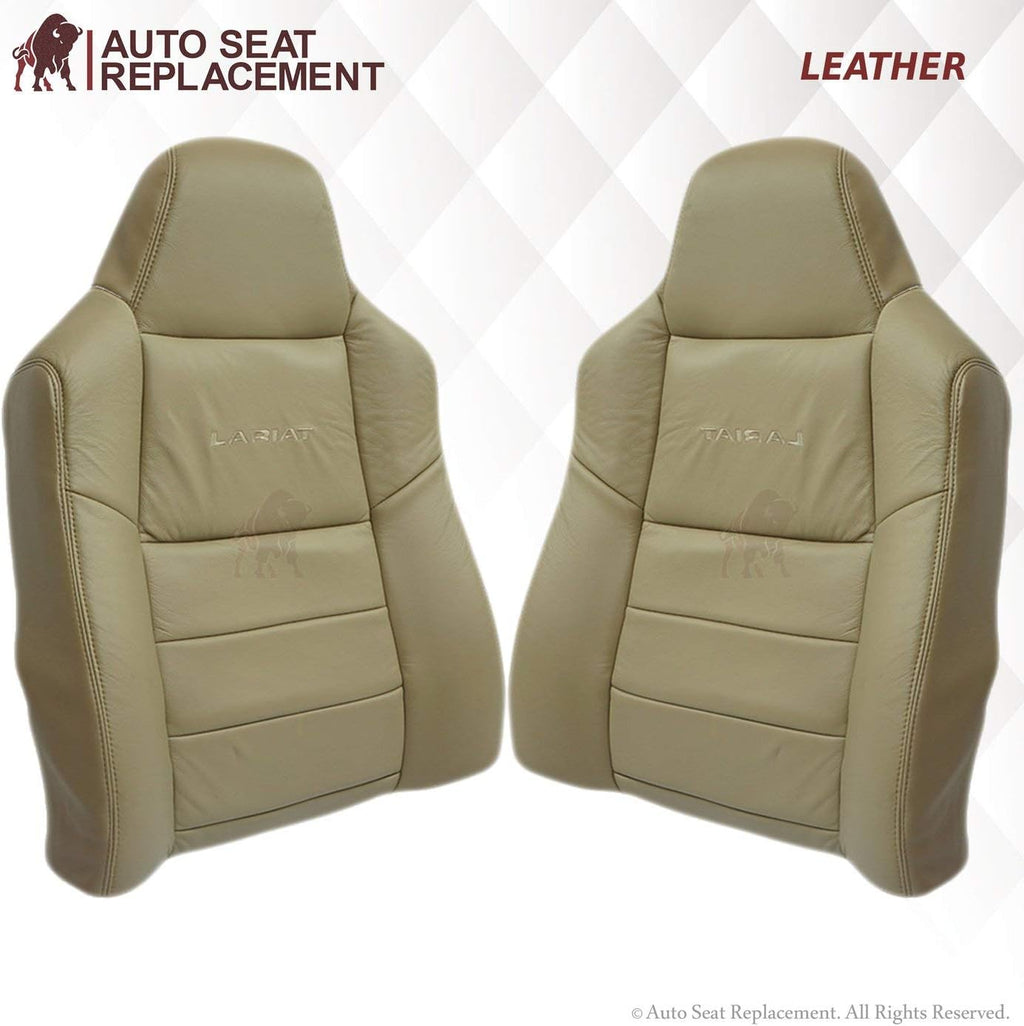 Leather Seat Cover for Ford F250 F350 in Medium Parchment Tan Driver & Passenger N328