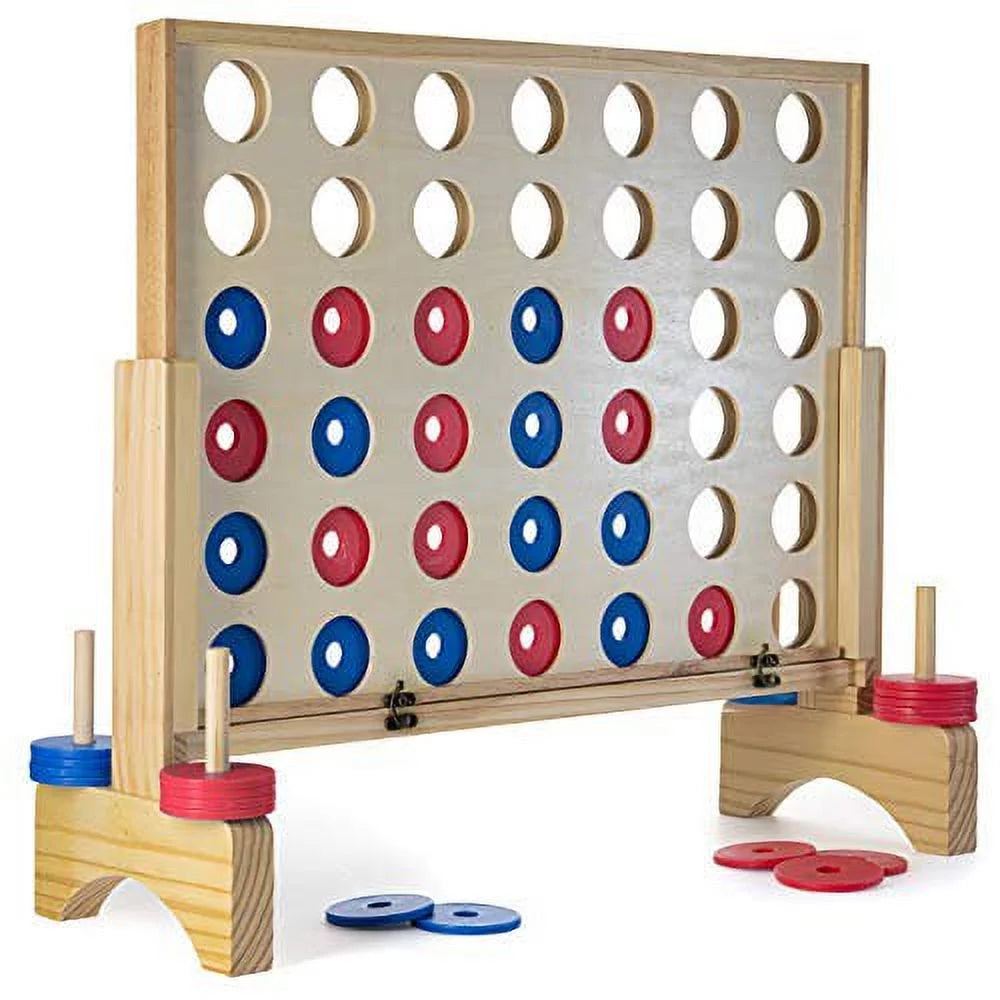 Giant Connect 4 Game Wooden Family Game Q912988