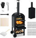 Outdoor Pizza Oven with 12" Pizza Stone, Pizza Peel, Waterproof Cover V57175