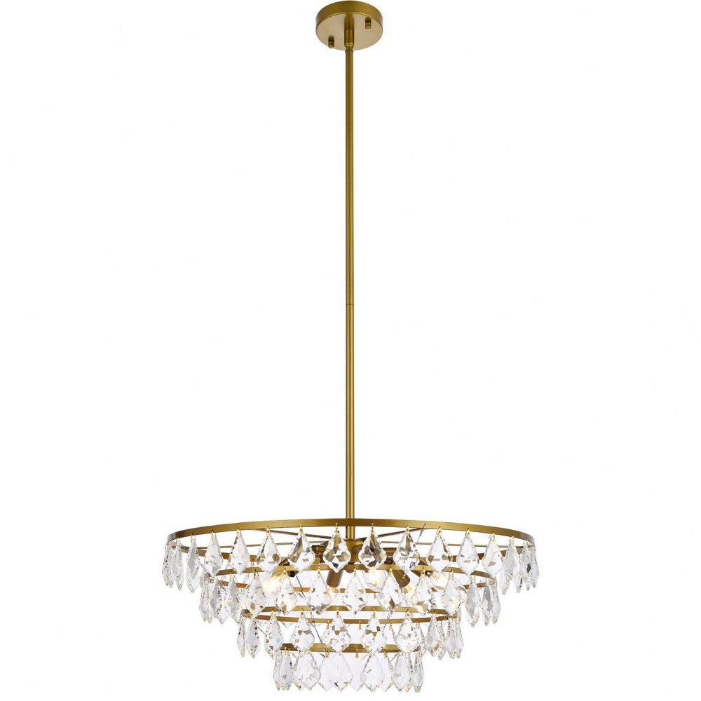 Brass Finish 6 Light Pendant D299