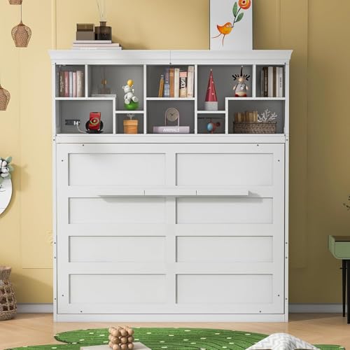Queen Grey Wood Murphy Bed with Storage R41000