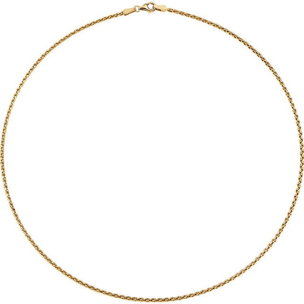 18K Yellow Gold 1.9mm Wheat 18" Chain J1062