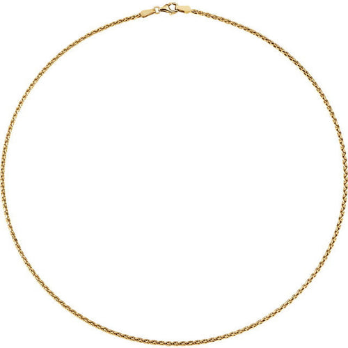 18K Yellow Gold 1.9mm Wheat 18" Chain J1062