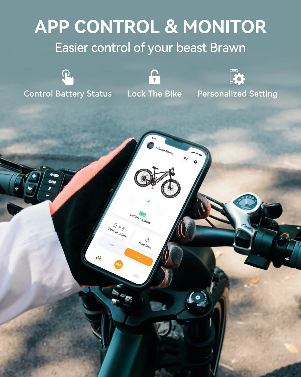 Electric Bike 750W Fat Tire 48V 18Ah Removable Battery 26'' Wheel S31955