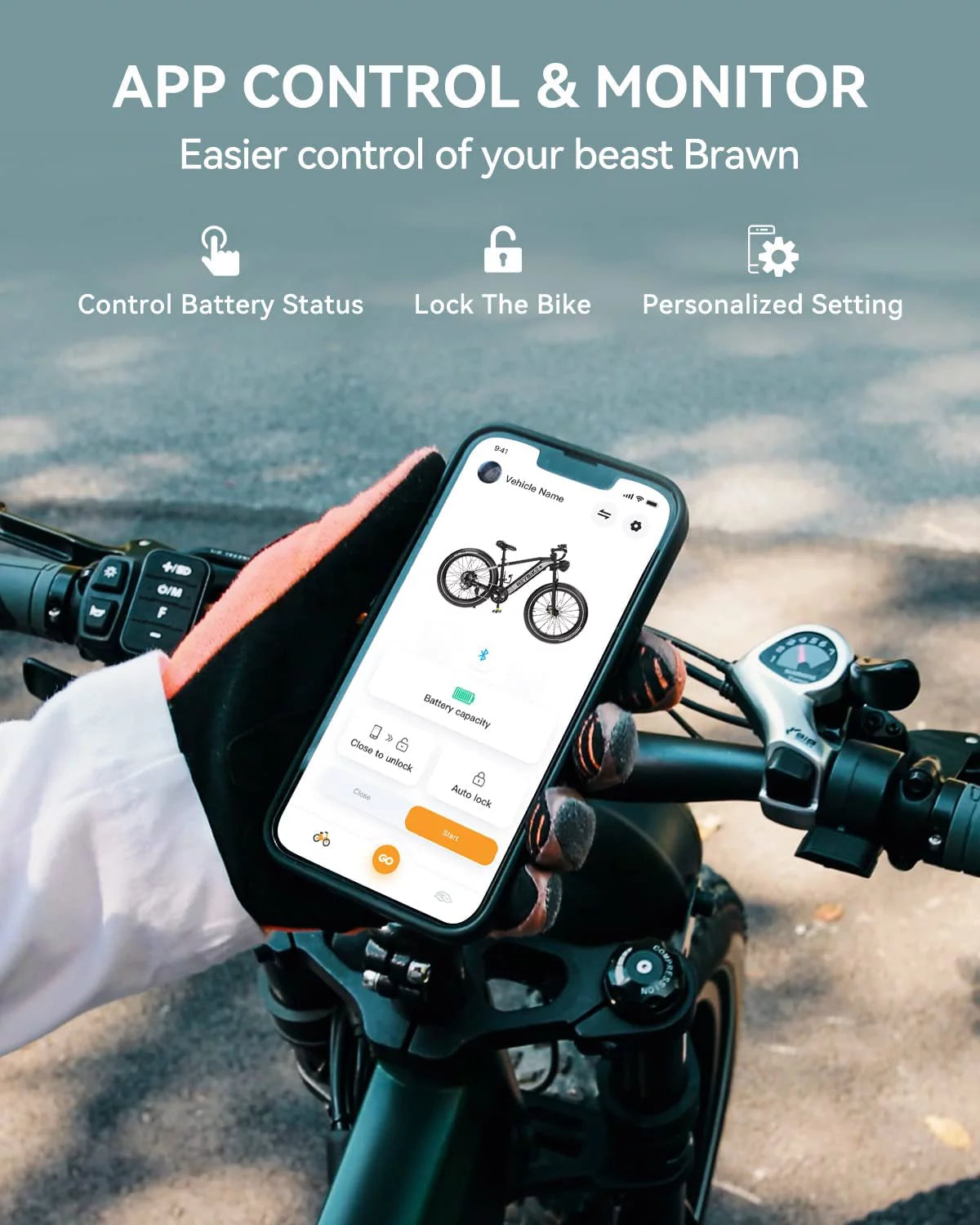 Electric Bike 750W Fat Tire 48V 18Ah Removable Battery 26'' Wheel S31955