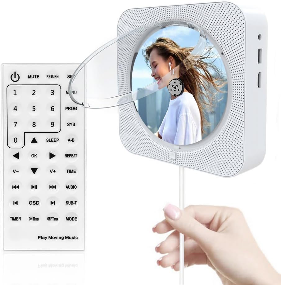 DVD Player with Bluetooth 5.1 Dual Speakers, Remote Control, RCA, HDMI Cable, HD 1080p W197585