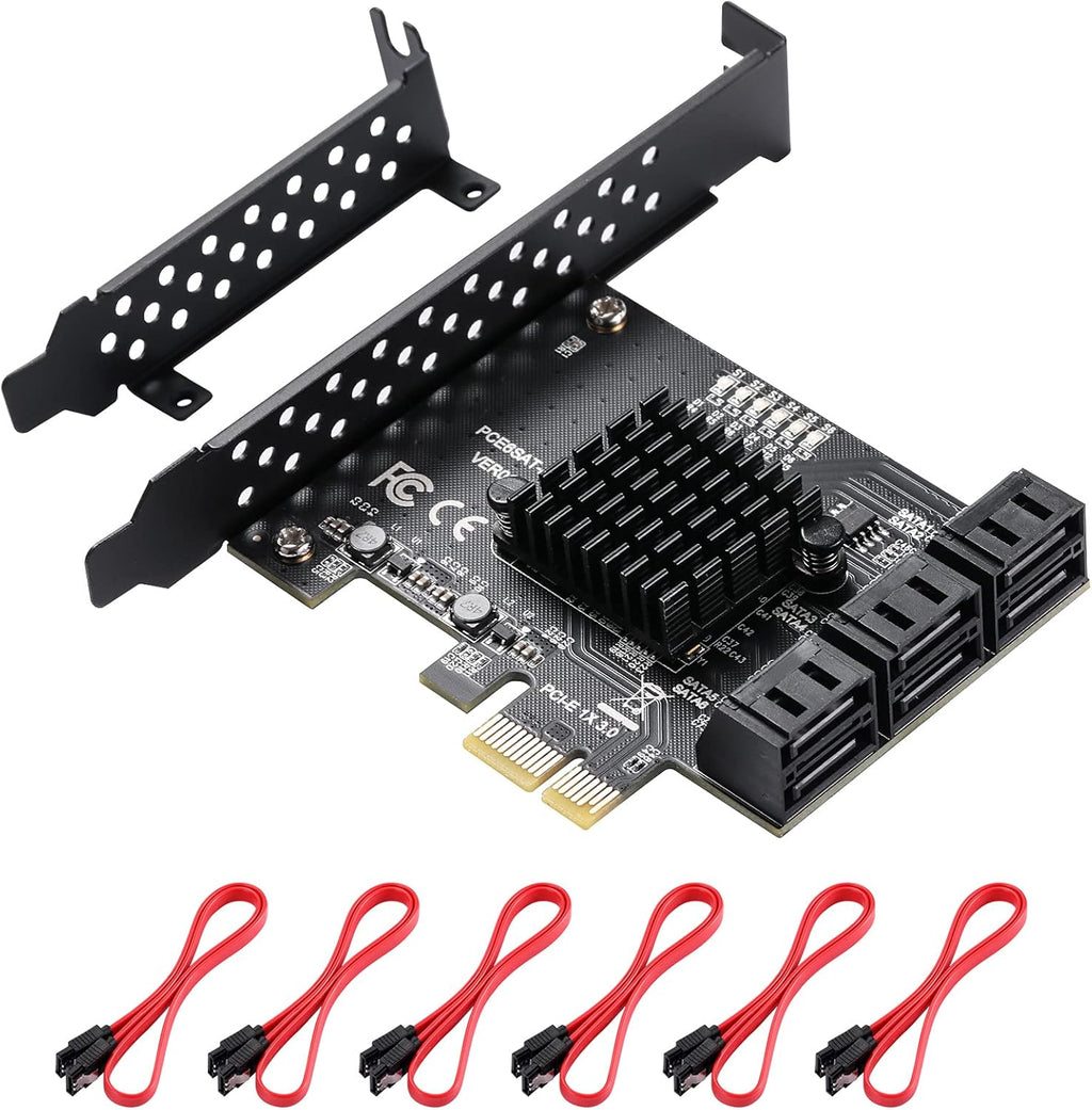 18 Port 6Gbps SATA 3.0 PCIE Card with SATA Cables T941858