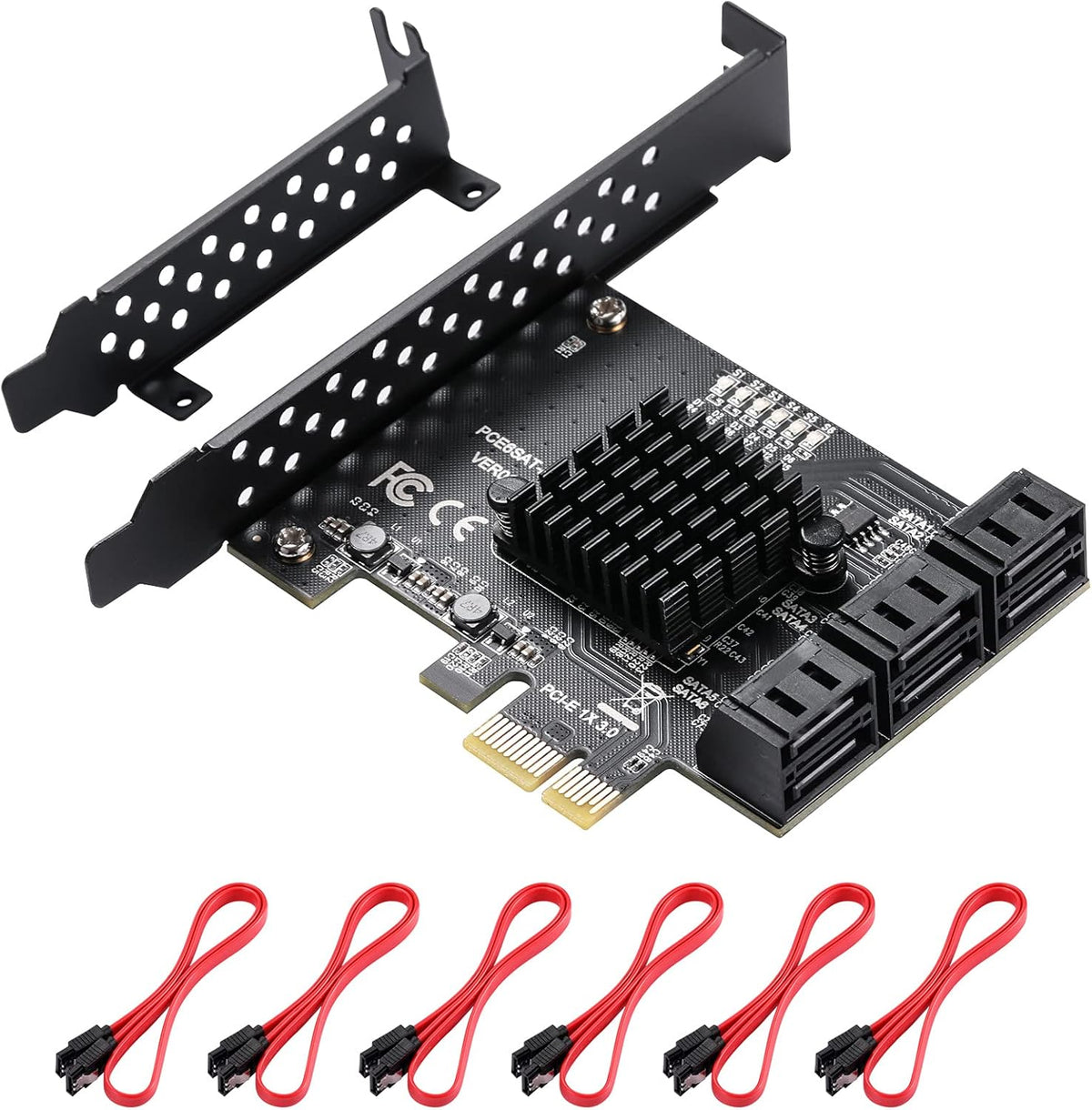 18 Port 6Gbps SATA 3.0 PCIE Card with SATA Cables T941858