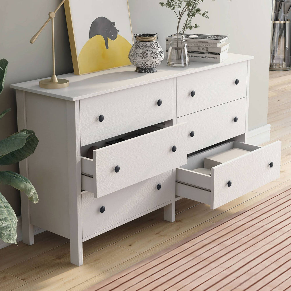 White 6 Drawer Dresser Z415