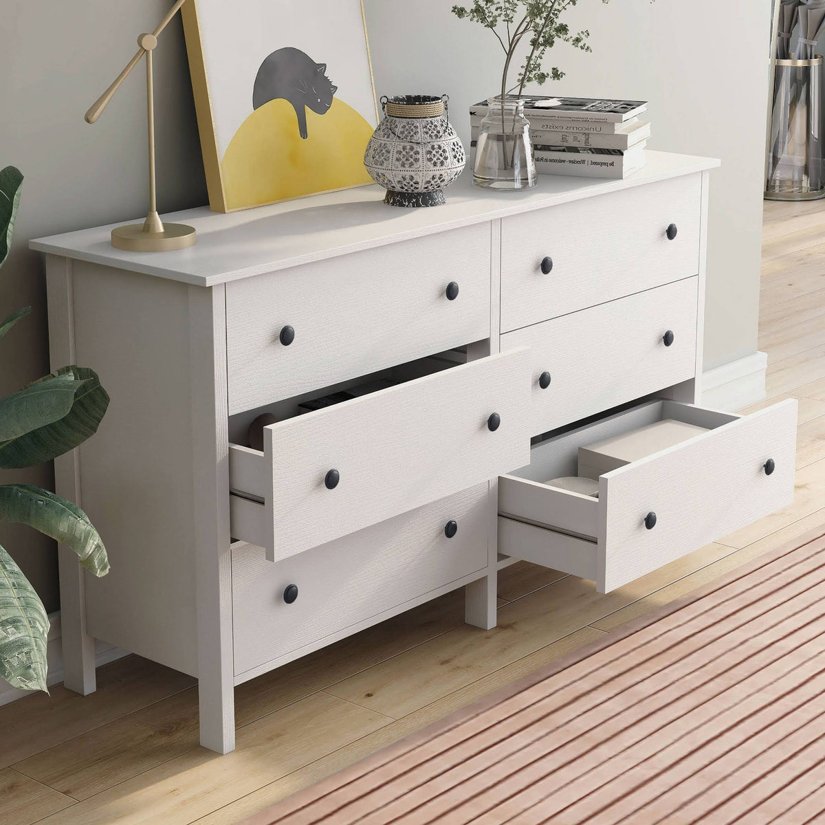 White 6 Drawer Dresser Z415