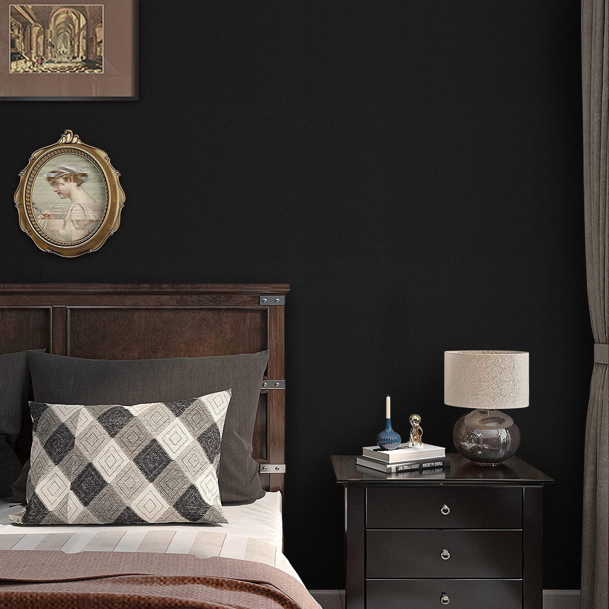 Black Peel and Stick Removable Vinyl Wallpaper K358