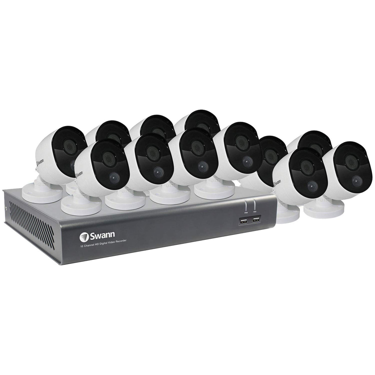 16 Channel 12 Bullet Cameras 1080p HD Wired Surveillance DVR 1TB Hard Drive Night Vision Heat Motion Detection Z860