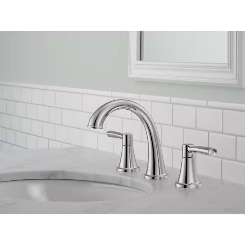 8 in. Widespread Double Handle Bathroom Faucet Polished Chrome Q888
