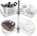 28'' 2 Tier Stainless Steel Lazy Susan Corner Shelf P747