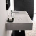 White One Hole Rectangular Ceramic Wall Mounted Vessel Sink D852221