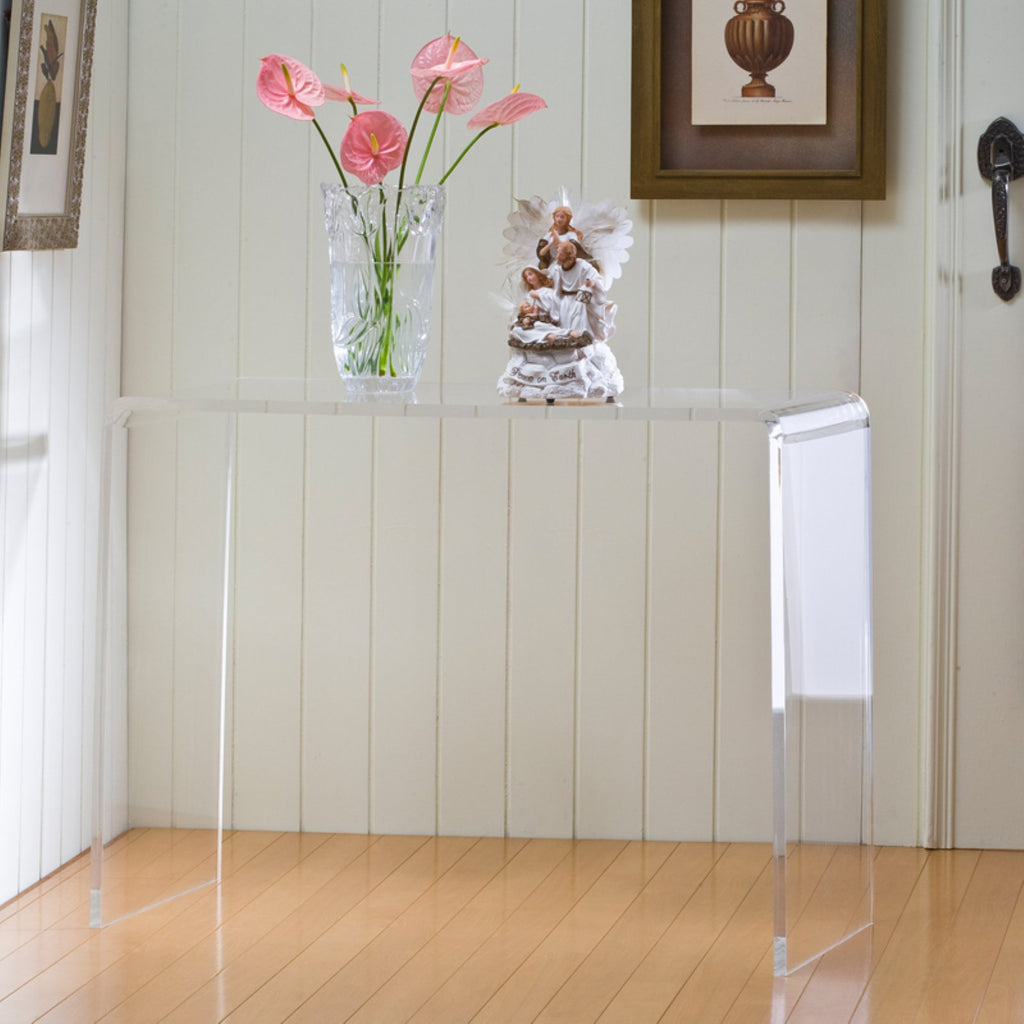 Clear Lucite and Acrylic Console Table I2323