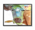 Watercolor Cow Framed Art W308