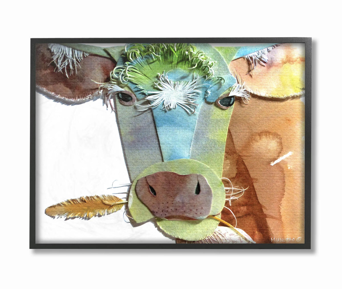 Watercolor Cow Framed Art W308