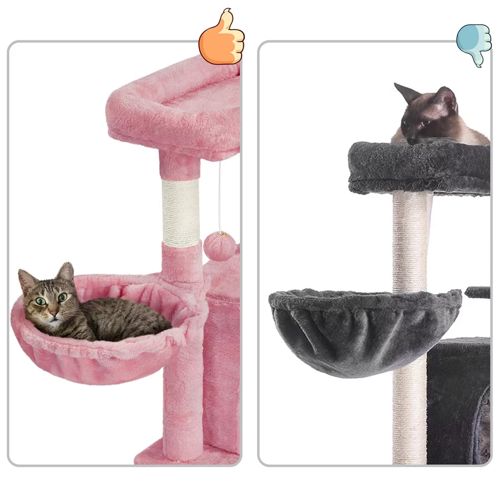 Pink Multilevel Cat Tree Tower with Condo and Perches H36754