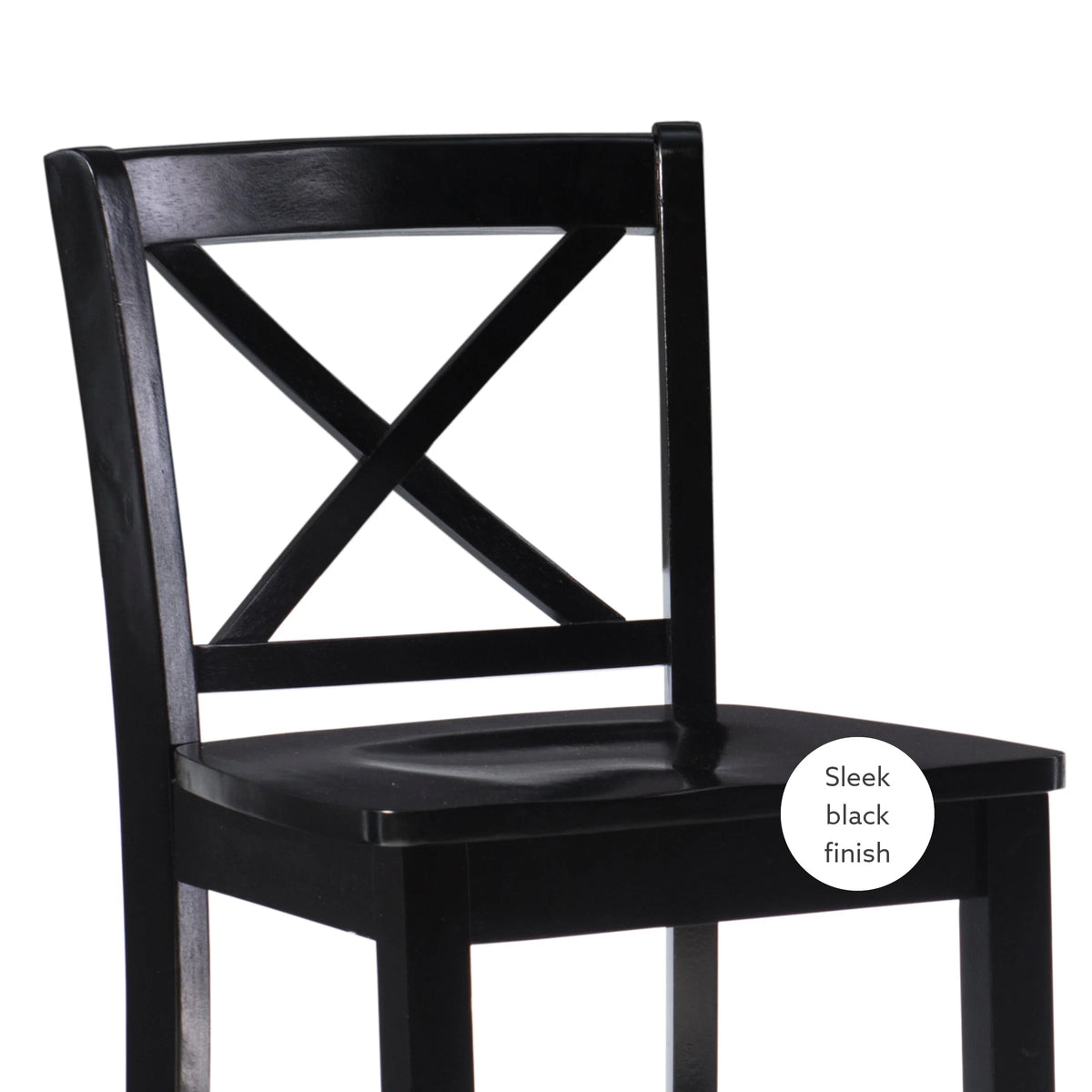 Black Wood 24-Inch Counter Stool S457