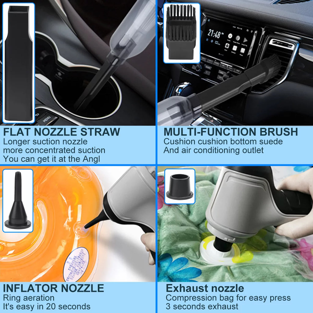 4 In 1 Handheld Wireless Car Vacuum Cleaner 9000Pa Strong Suction Mini Cleaner R264319