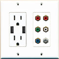 White 15 Amp 125V Power Outlet Wall Plate L37607