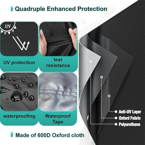 Black 600D Waterproof Oxford Fabric Outdoor Dog Kennel Cover W19908