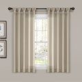 Burlap Knotted Tab-Top Window Curtain Panel Pair, 45"W x 84"L, Light Linen O254895