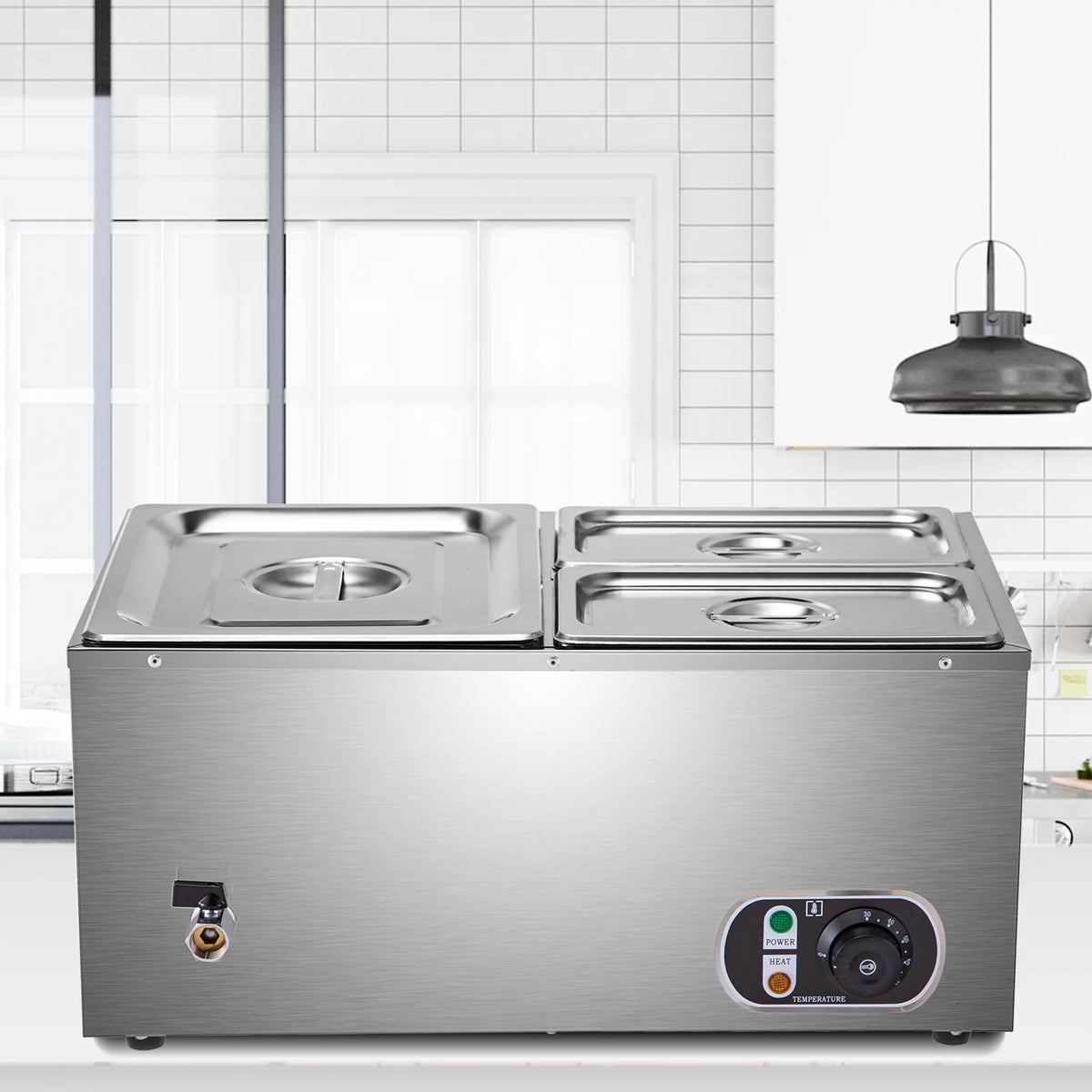 3-Pan Stainless Steel Commercial Food Warmer U205119