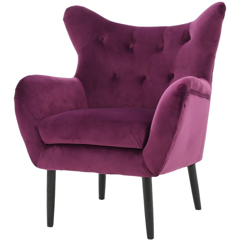 Fuchsia Velvet Armchair Y61048