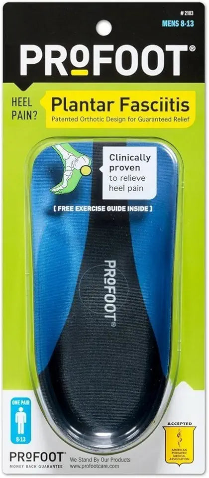Plantar Fasciitis Heel Insert Men's 1 Pair Pack of 8 D7913