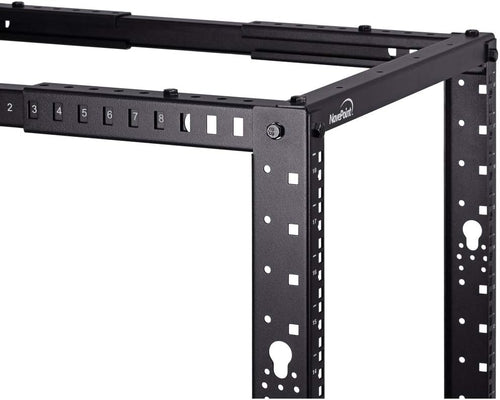 12U 4-Post Open Frame Server Rack Black Y952846