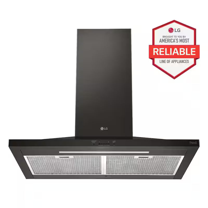 36 in. Smart Wall Mount Range Hood Black Stainless Steel L7549