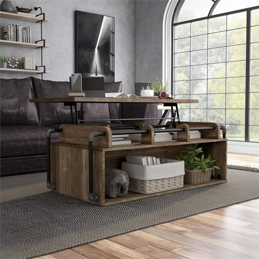 Modern Wood Lift-Top Coffee Table in Reclaimed Oak Z64817