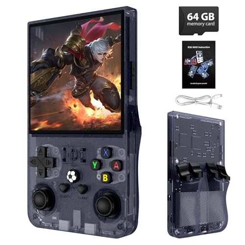Black 4.0 Inch IPS Screen 64GB Retro Handheld Game Console U3955