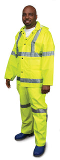 Lime Polyester and PVC 3-Piece Safety... K4633