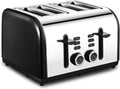 Black 4 Slice Toaster with Extra Wide Slots O825