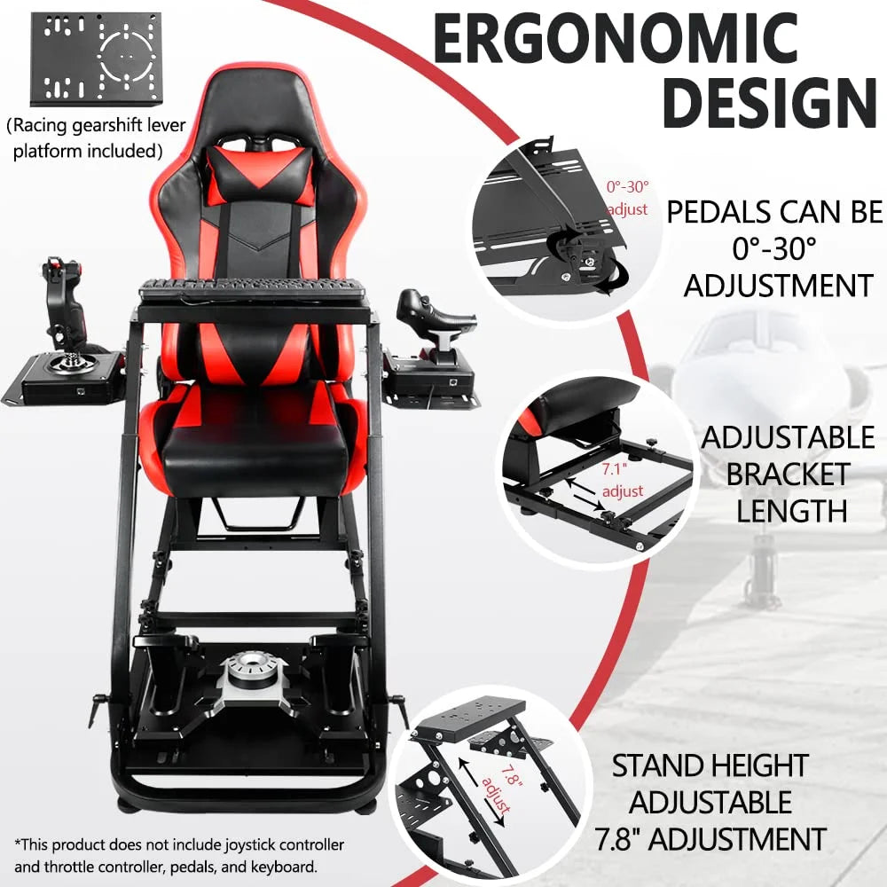 Racing Flight Sim Cockpit with Gaming Seat X61355