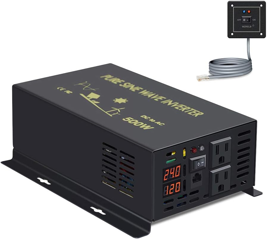 500W Pure Sine Wave Power Inverter 24V to 110V AC Converter Z4380