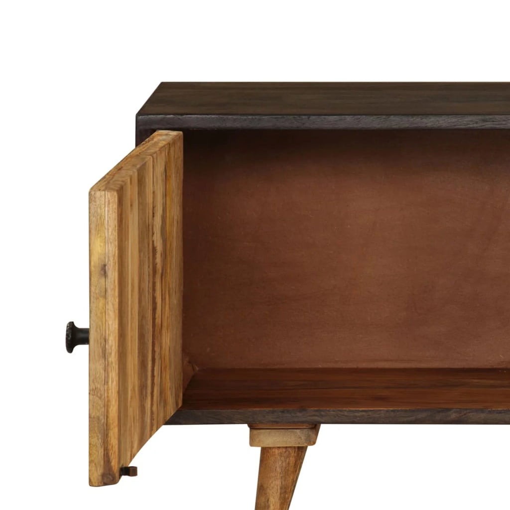 Mango Wood TV Cabinet with 2 Doors and Storage Shelves B7907
