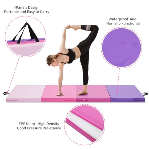 Gymnastics Mat 6'x3'x2'' Foldable Exercise Mat H110683