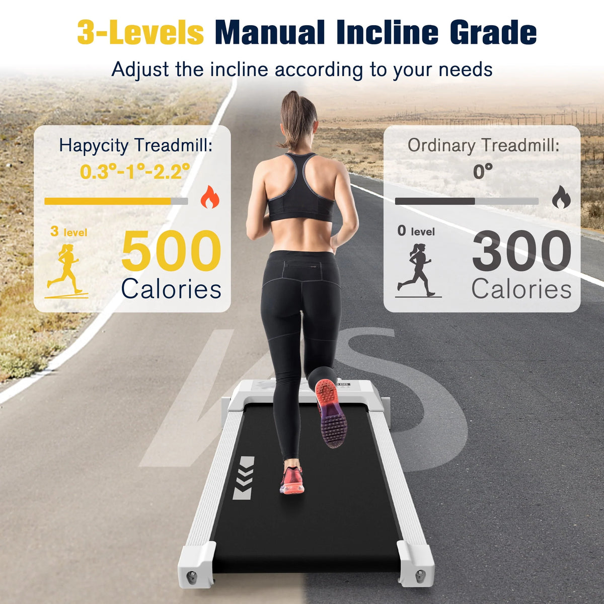 Black Portable Under Desk Treadmill W9253