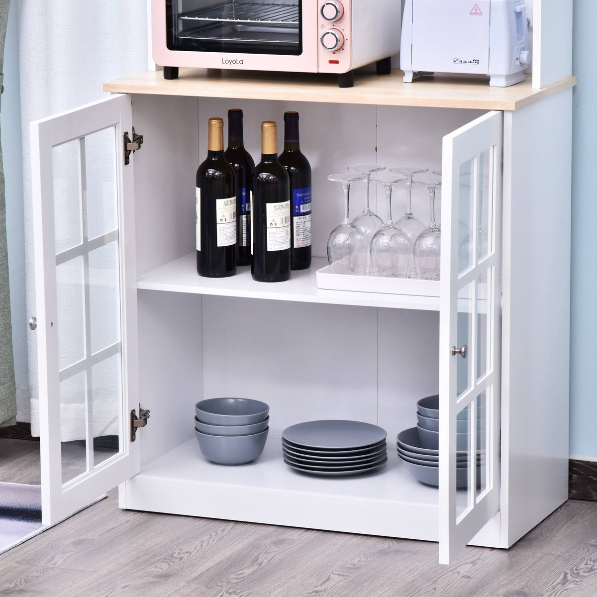 White Kitchen Pantry Cabinet P78431