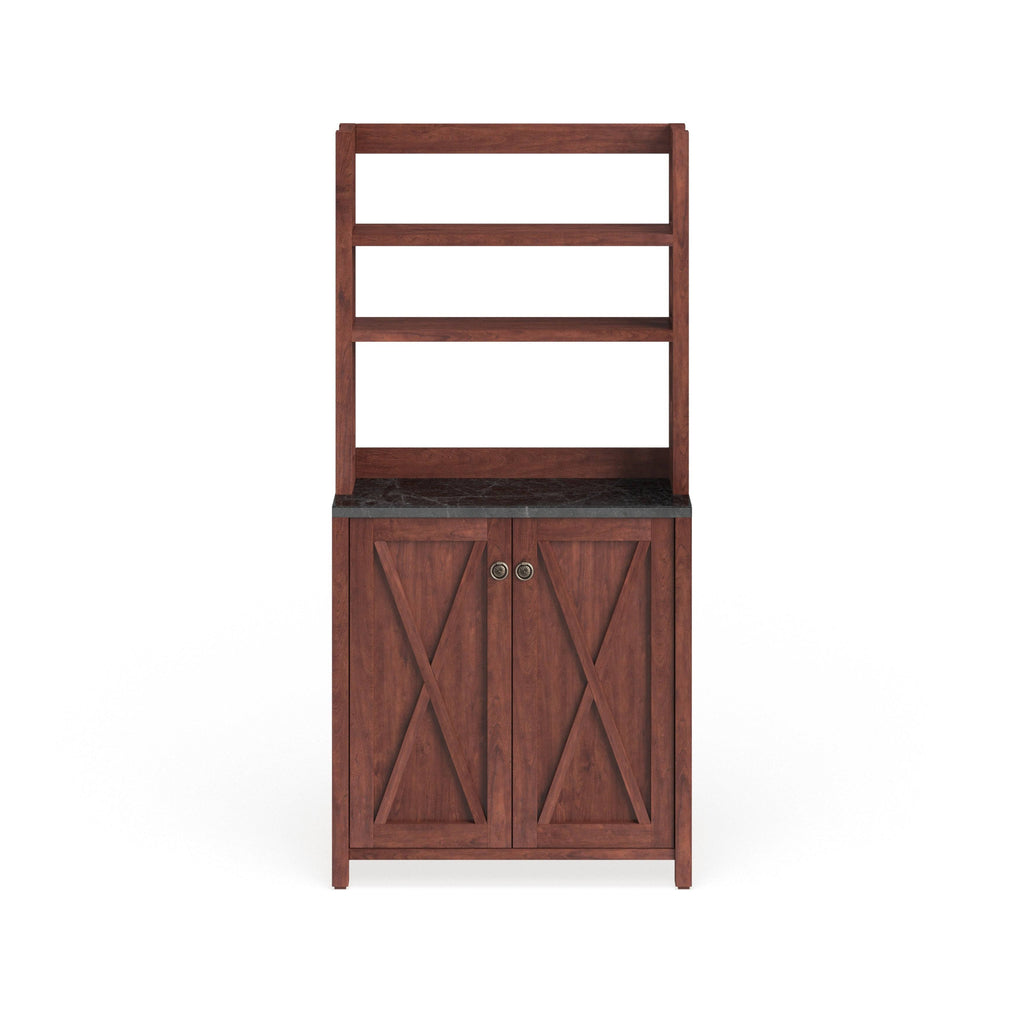 Rustic Walnut Kitchen Storage Hutch N3778