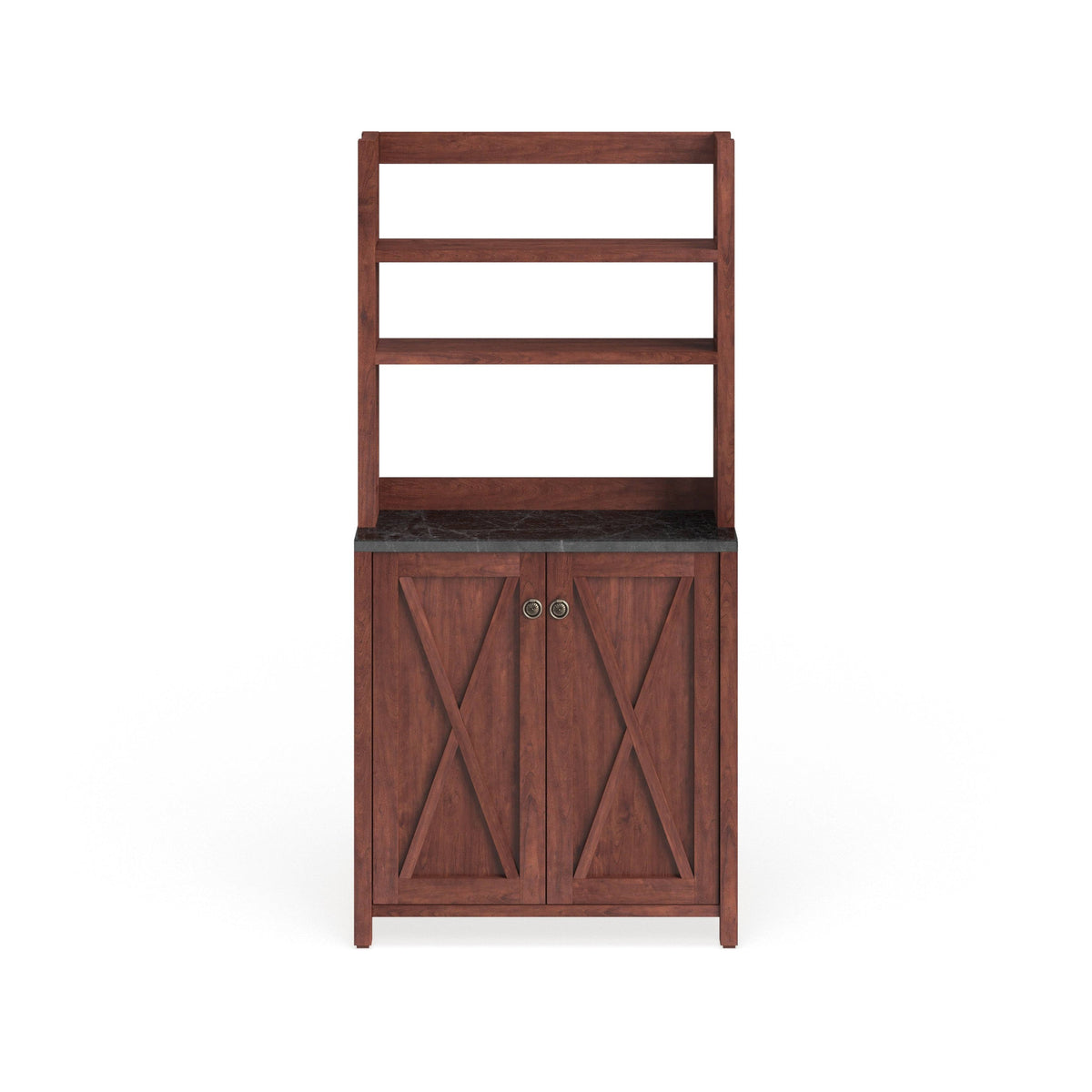 Rustic Walnut Kitchen Storage Hutch N3778